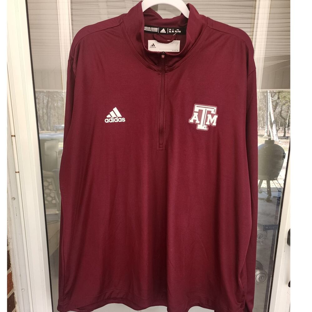 Adidas Texas A&M Aggies XL 1/4 Zip Lightweight Long Sleeve Pullover Collegiate